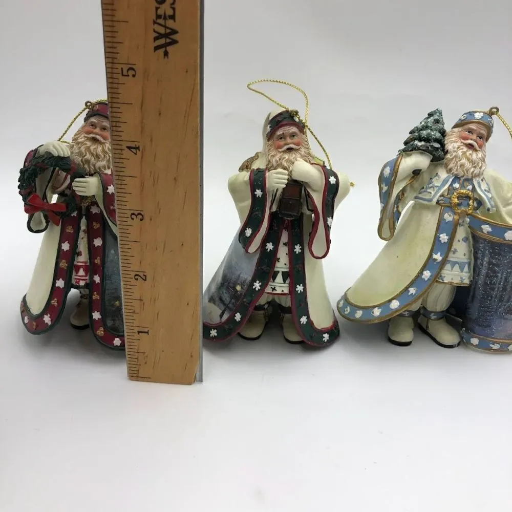 Vintage Ashton Drake 3 Set Santa Christmas Tree Ornaments Thomas Kinkade